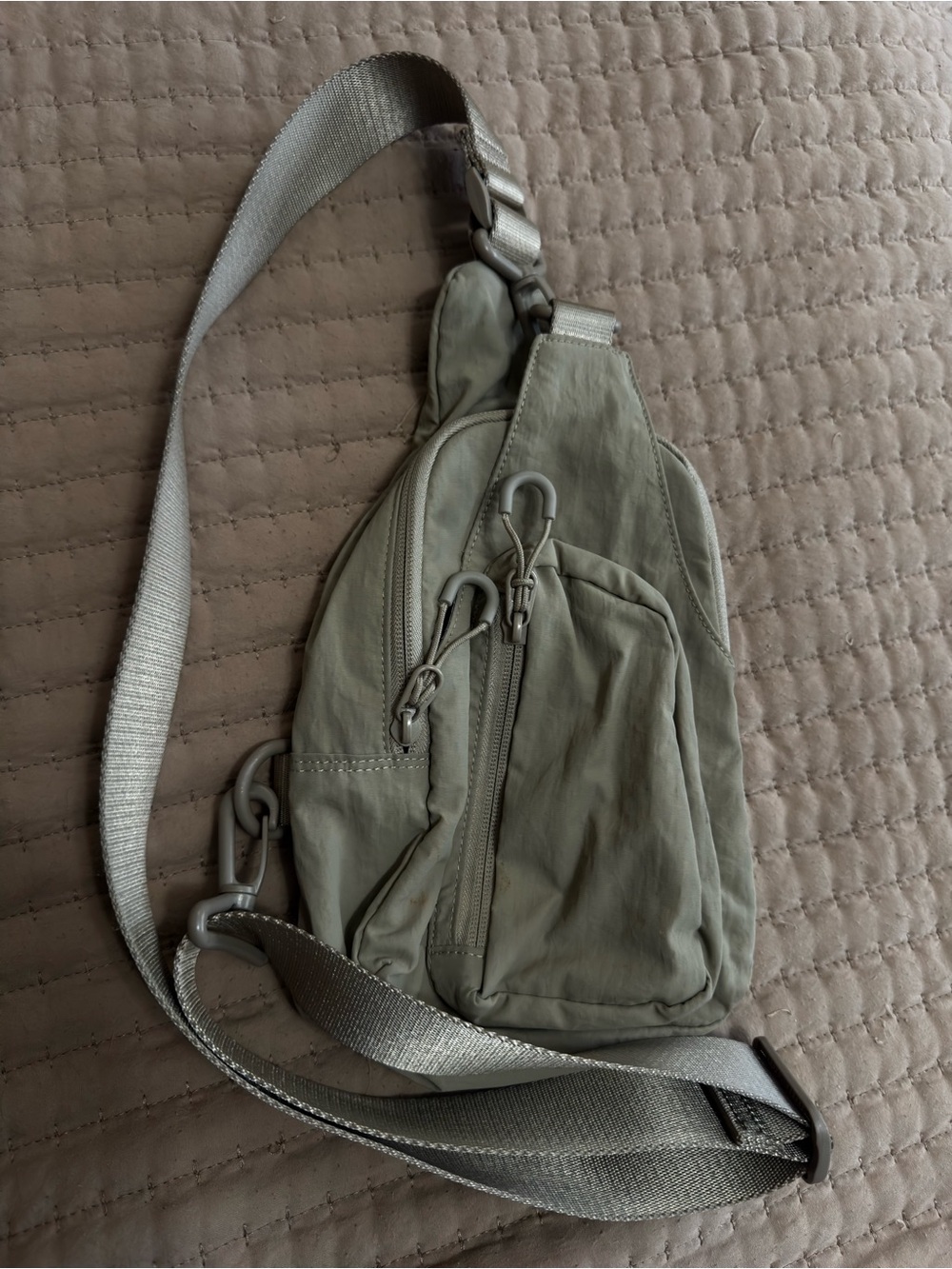 Ododos tan/beige Sling Belt Bag with Adjustable Strap